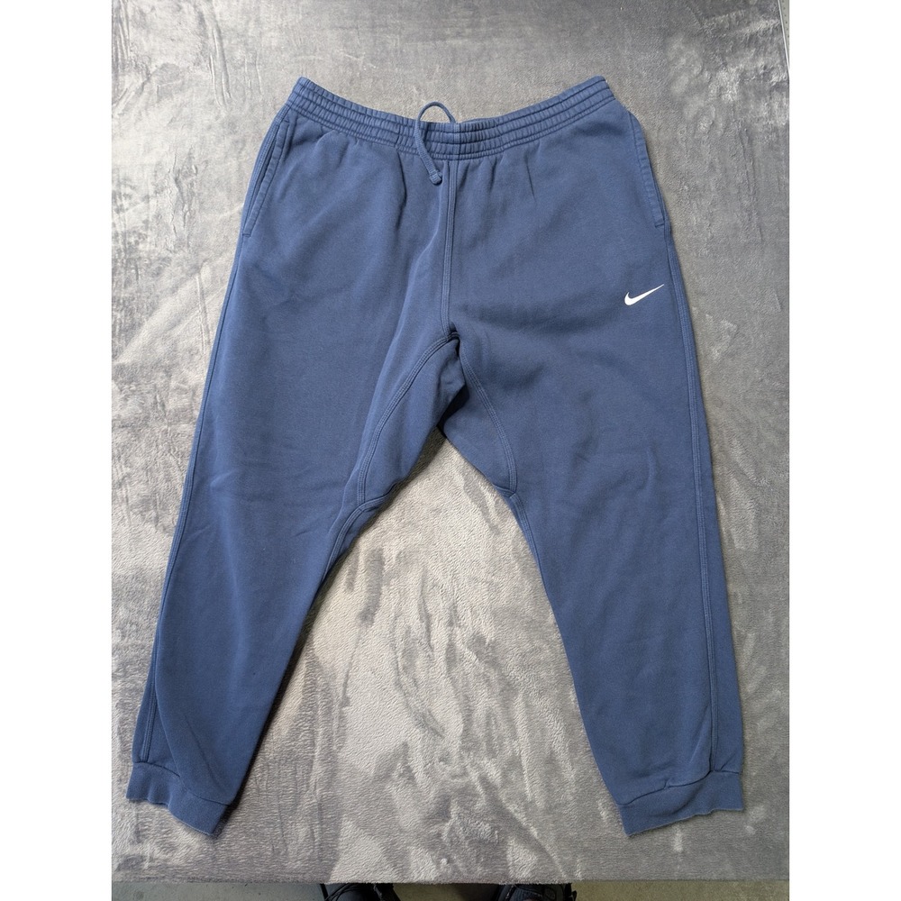 Nike Mens Club Fleece Jogger Sweatpants Blue XXL Embroidered Swoosh Pockets - Picture 2 of 7